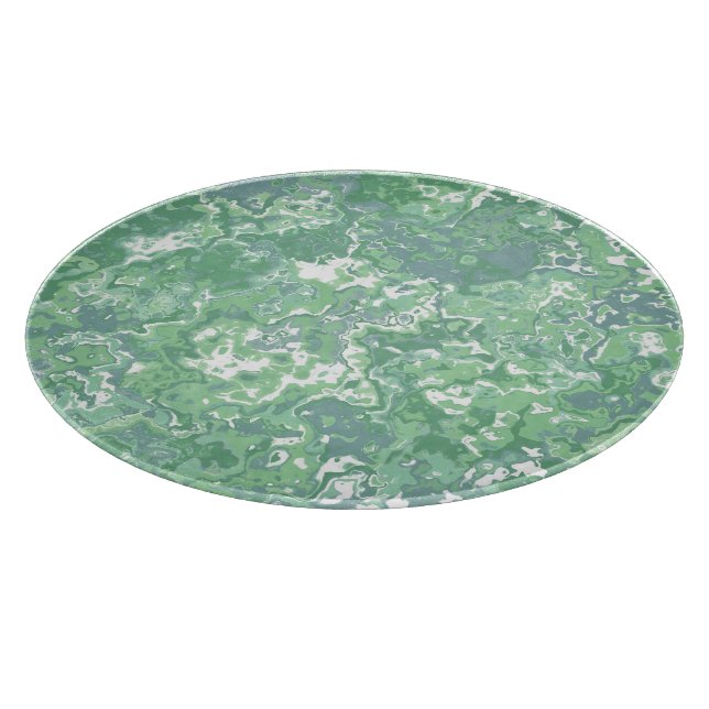 Monochrome Green Marble Cutting Board (Corner)