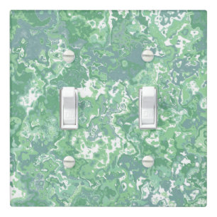 Monochrome Green Marble Light Switch Cover