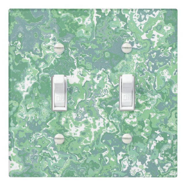 Monochrome Green Marble Light Switch Cover (In Situ)