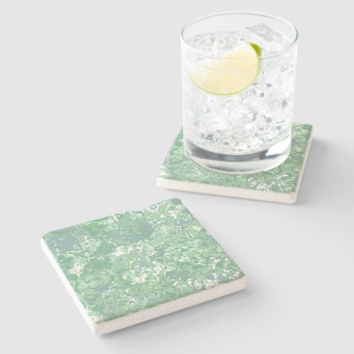 Monochrome Green Marble Stone Coaster