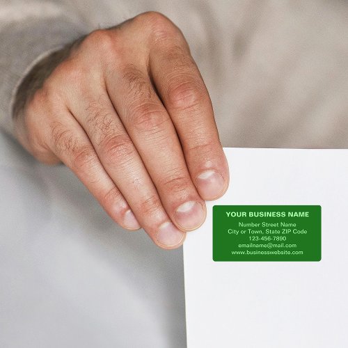 Monochrome Green Plain Text Brand on Address Label