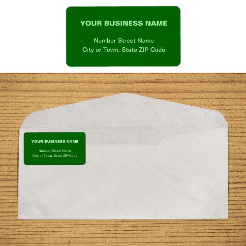 Monochrome Green Plain Texts Address Label