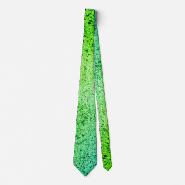 monochrome green speckled stone pattern neck tie (Front)