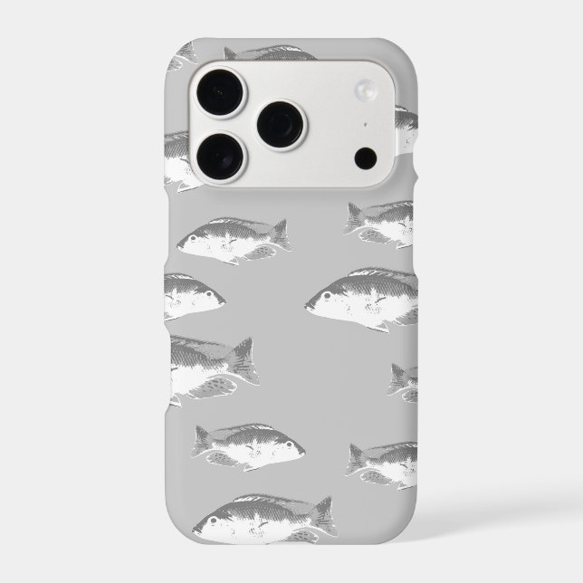 Monochrome grey fish Case-Mate iPhone case (Back)