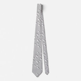 Monochrome grey fish neck tie