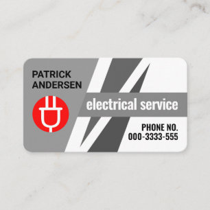 Monochrome Grey Power Arrows Electrician Business Card