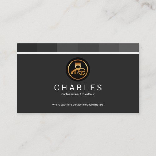 Monochrome Grey Stripe Box Driver Chauffeur Business Card