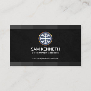 Monochrome Grey Stripe Grunge Founder CEO Business Card