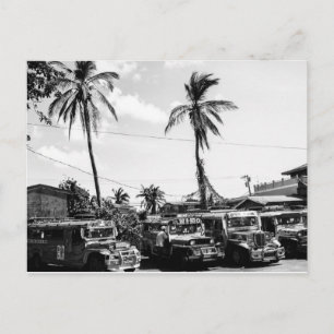 Monochrome Jeepneys Postcard