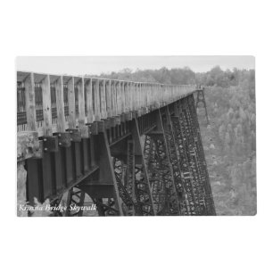 Monochrome Kinzua Bridge Skywalk Rustic Reversible Placemat