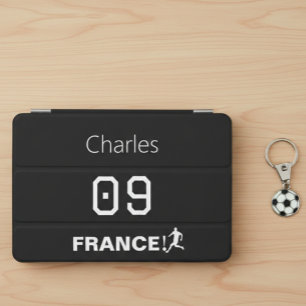 Monochrome Les Bleus Custom Name Number Gear iPad Mini Cover