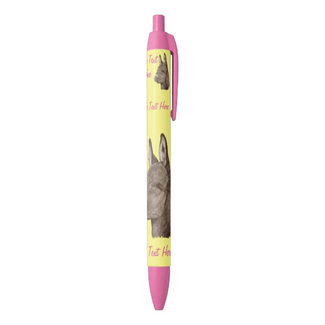 monochrome lifelike drawing of cute donkey pen (Bottom (Vertical))