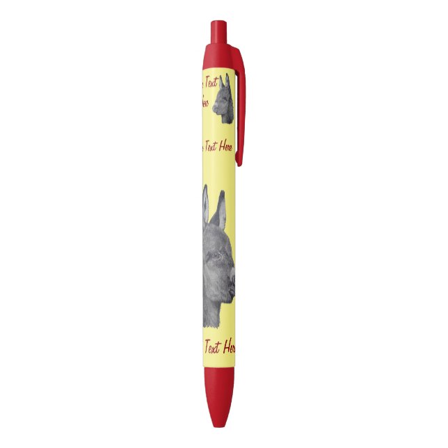 monochrome lifelike drawing of cute donkey pen (Bottom (Vertical))