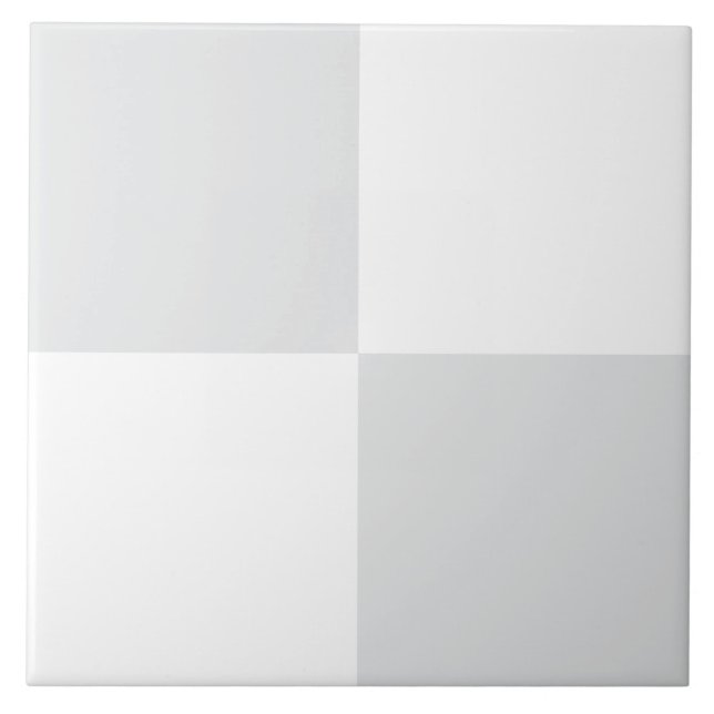 Monochrome Light Gray White Checkered Ceramic Tile (Front)
