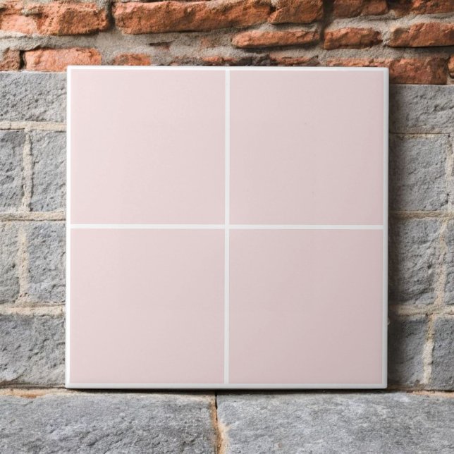Monochrome Light Rose Pink Checkered Modern  Ceramic Tile (Creator Uploaded)