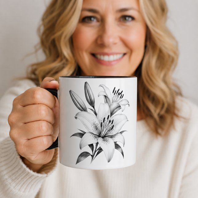 Monochrome Lily Mug (Creator Uploaded)