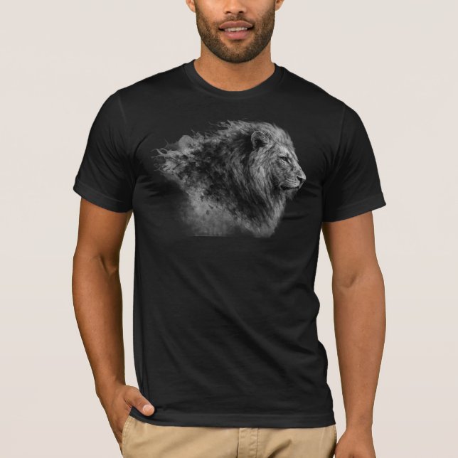 Monochrome Lion Profile T-Shirt (Front)