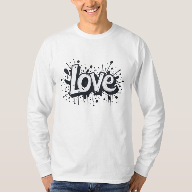 Monochrome Love Tag T-Shirt (Front)