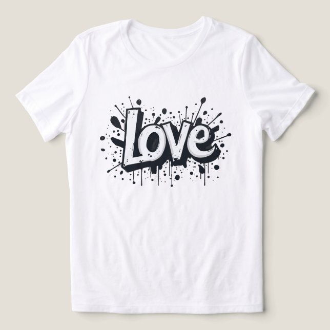 Monochrome Love Tag Tri-Blend Shirt (Design Front)