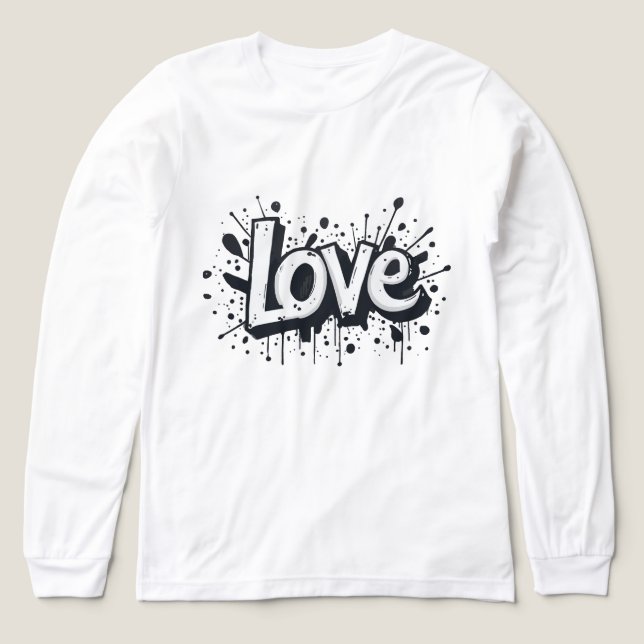 Monochrome Love Tag Tri-Blend Shirt (Design Front)