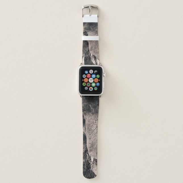 MONOCHROME MACRO ELEPHANT APPLE WATCH BAND (Front)