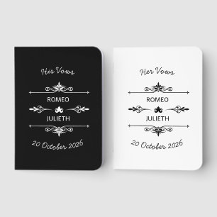 Monochrome Majestic Wedding Vow Notebook