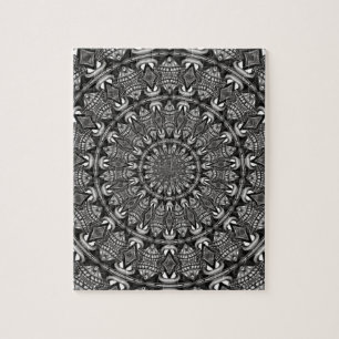 Monochrome Mandala Jigsaw Puzzle