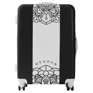 Monochrome Mandala Monogram Luggage