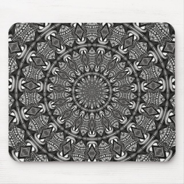 Monochrome Mandala Mouse Pad (Front)