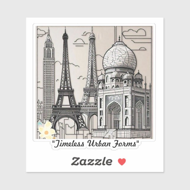 "Monochrome Metropolis" Sticker (Sheet)