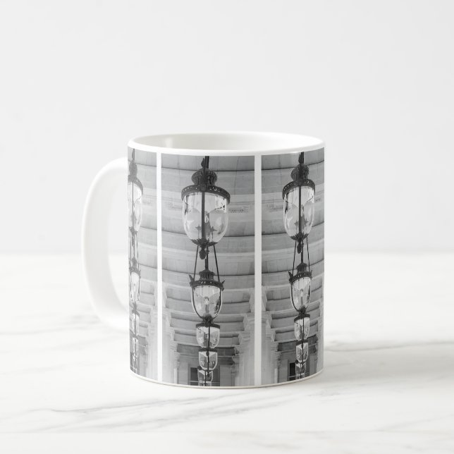 Monochrome Mind Pattern Coffee Mug (Front Left)