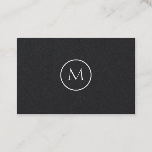 Monochrome Minimalist Monogrammed Elegant Business Card