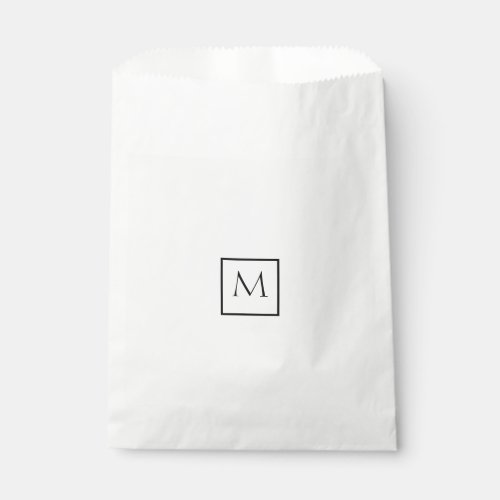 Monochrome Minimalist Rectangle Monogram Favor Bag