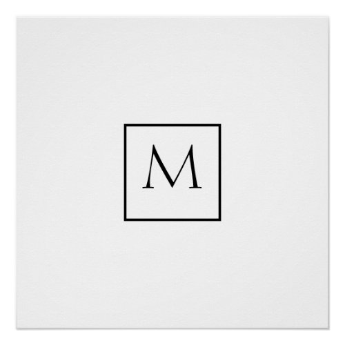 Monochrome Minimalist Rectangle Monogram Poster