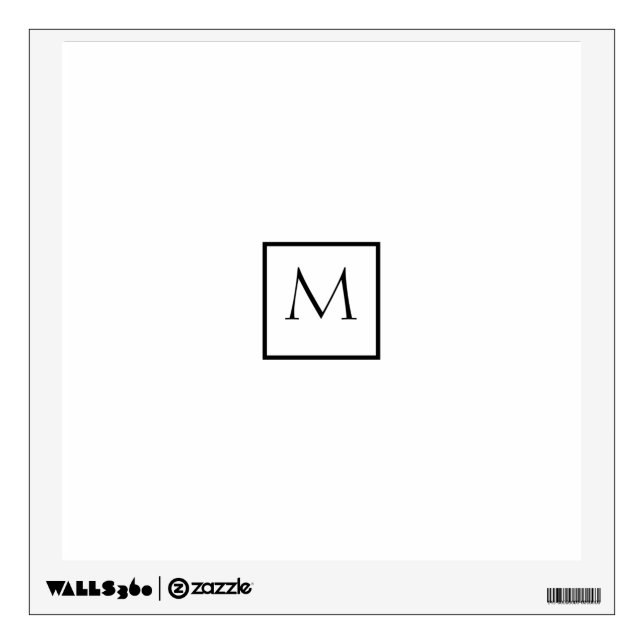 Monochrome Minimalist Rectangle Monogram Wall Decal (Front)