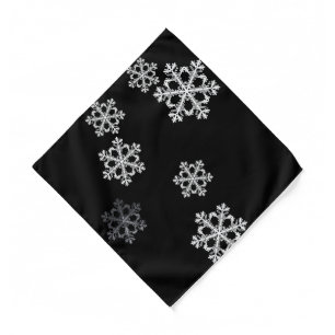 Monochrome Minimalist Snowflake Christmas Pattern Bandana