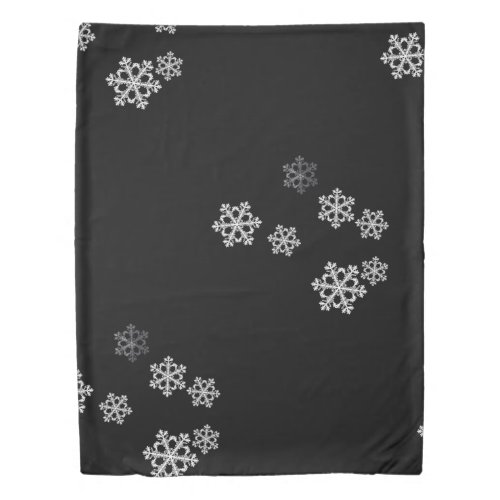Monochrome Minimalist Snowflake Christmas Pattern Duvet Cover