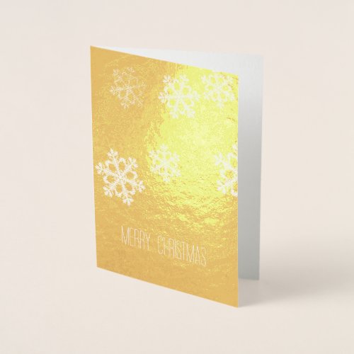 Monochrome Minimalist Snowflake Christmas Pattern Foil Card