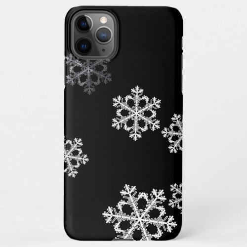 Monochrome Minimalist Snowflake Christmas Pattern iPhone 11Pro Max Case