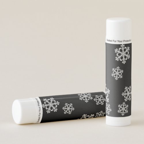 Monochrome Minimalist Snowflake Christmas Pattern Lip Balm