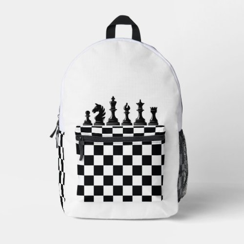 monochrome modern chess lovers  printed backpack