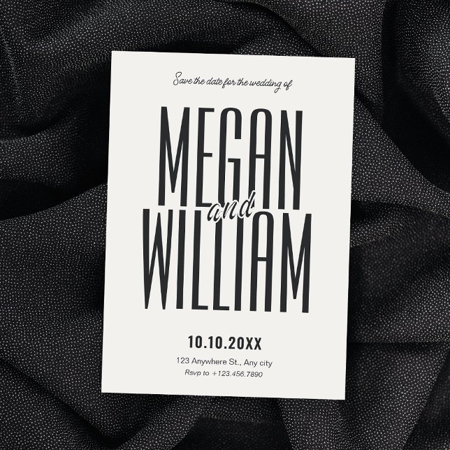 Monochrome Modern minimalist wedding  Save The Date (Creator Uploaded)