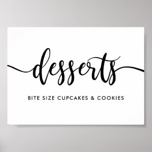 Monochrome Modern Typography Desserts Food Sign