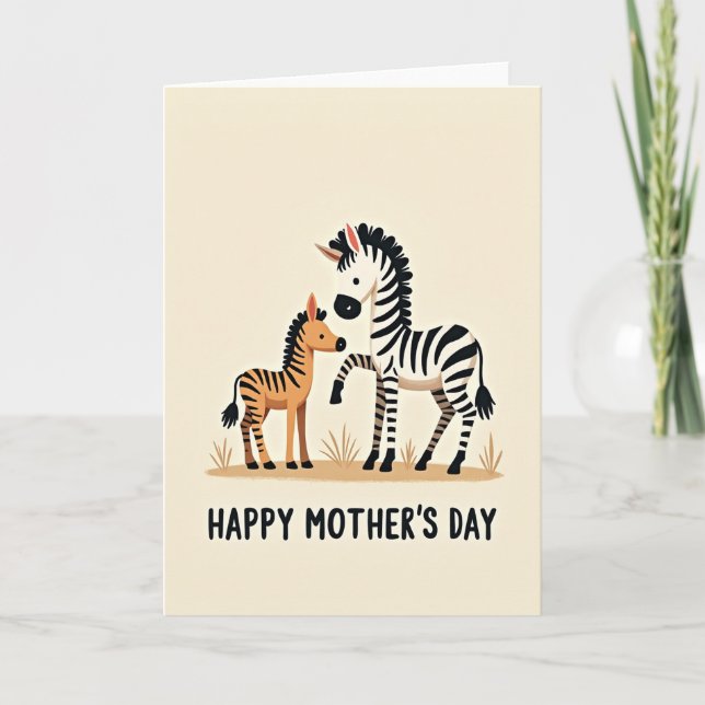 Monochrome Mother And Child Card (Front)
