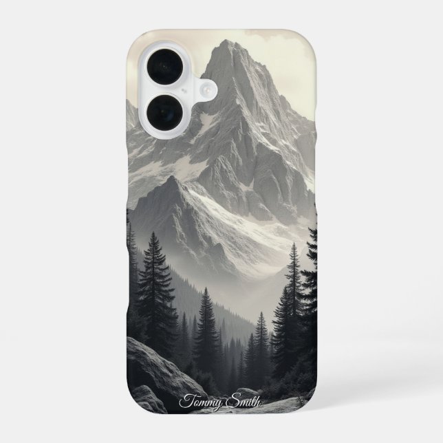 Monochrome Mountain Range  Iphone Case (Back)