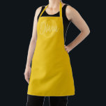 Monochrome Mustard Yellow Trendy Script Monogram Apron<br><div class="desc">Introducing the Cool Monochrome Yellow Trendy Script Monogram Apron – a perfect blend of elegant script typography and modern minimalist design. This personalized apron for women is an excellent choice for a custom Mother's Day gift, showcasing a chic and sophisticated script monogram. Designed to be a thoughtful and personalized gift...</div>