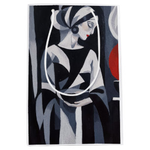 Monochrome Mystical Woman Portrait Glossy Gift Bag