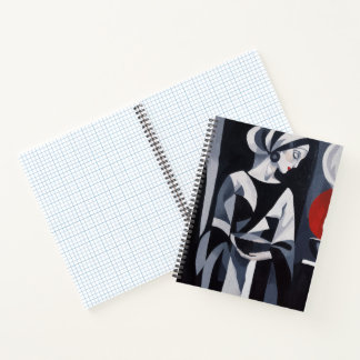 Monochrome Mystical Woman Portrait Spiral Notebook