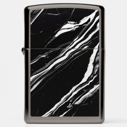 Monochrome Nero Marquina Stylish Black Marble Art Zippo Lighter