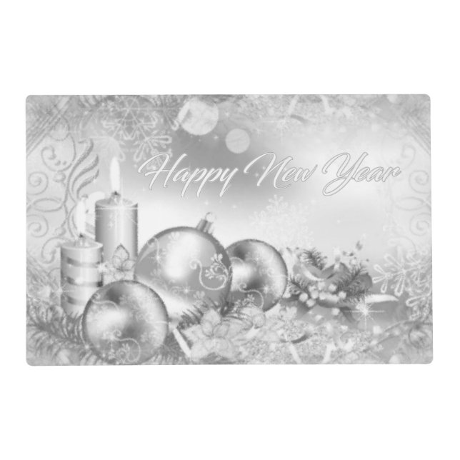 Monochrome New Year Placemat (Back)